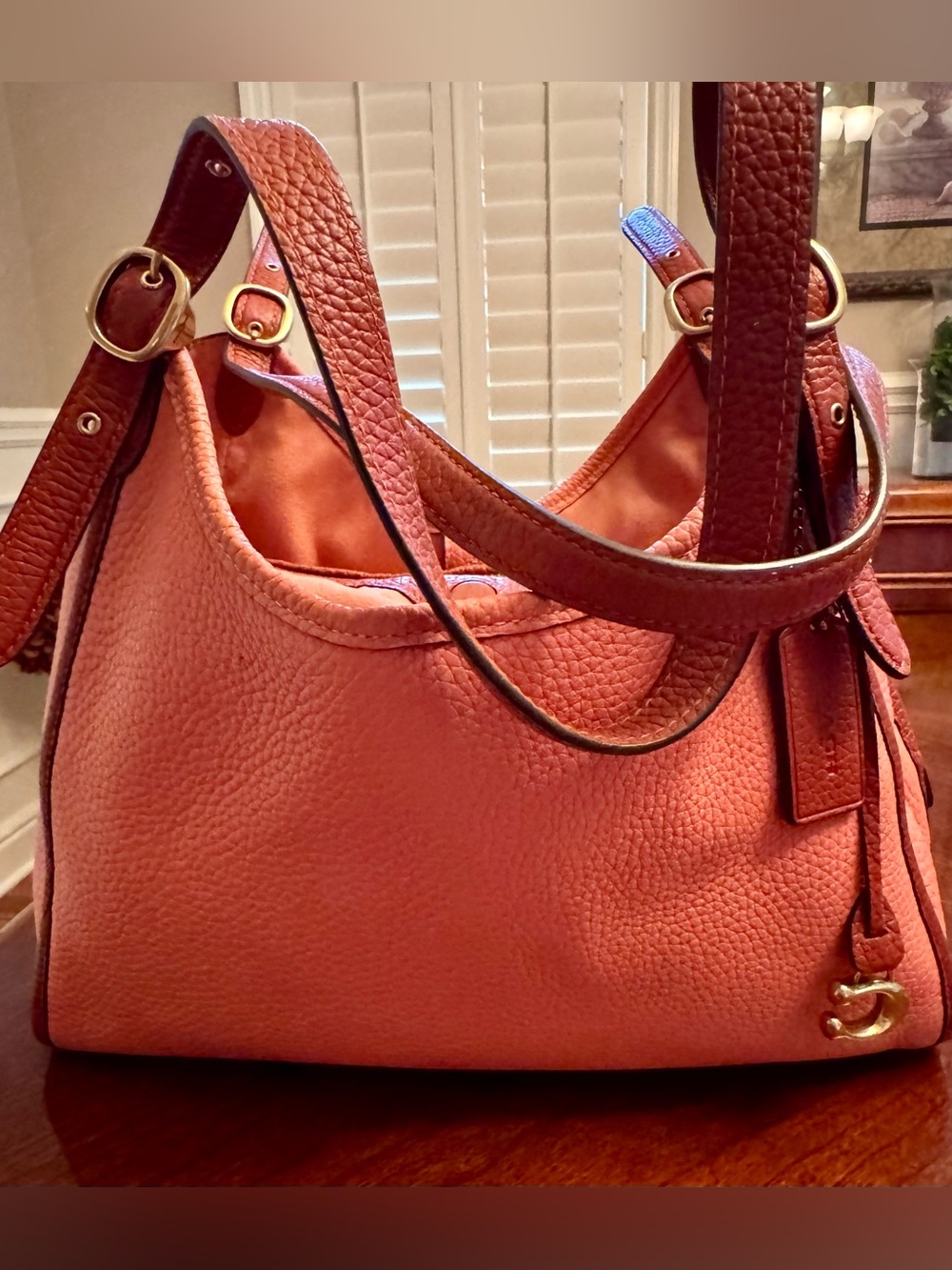 Coach Bag / Purse  Coach Lori Soft Pebble Leather Colorblock  Shoulder Bag Coral